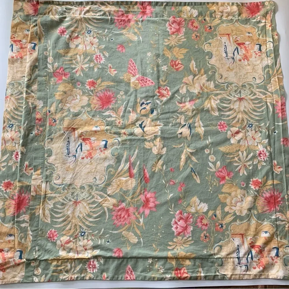 Pottery Barn Asian Floral Butterfly Euro Sham